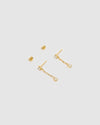 Izoa Ruby Drop Stud Earrings Gold