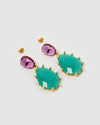 Izoa Bimini Earrings Amethyst Aqua Chalcedony