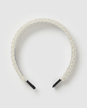 Izoa Ebony Headband White