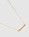 Izoa Capricorn Written Star Sign Necklace Gold