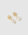 Izoa Lyon Earrings Gold Freshwater Pearl