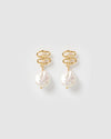 Izoa Lyon Earrings Gold Freshwater Pearl