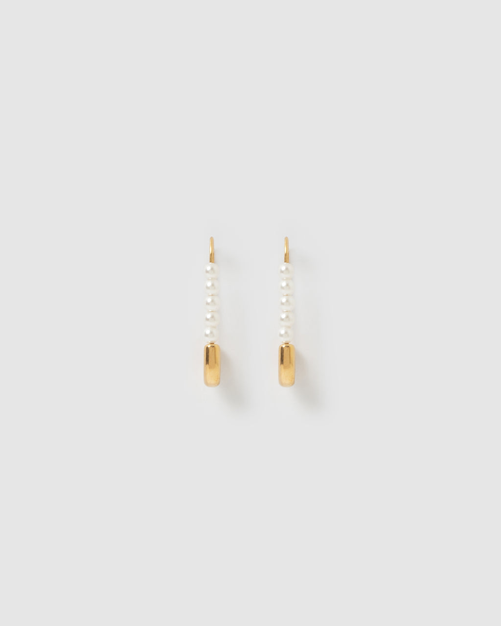 Izoa Pearla Safety Pin Earrings Gold