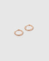 Izoa Remi Huggie Earrings Rose Gold