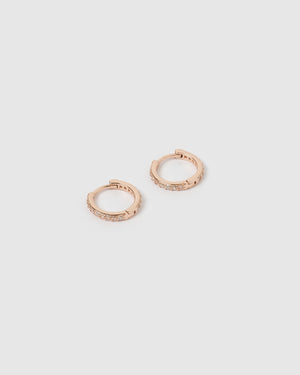 Izoa Remi Huggie Earrings Rose Gold