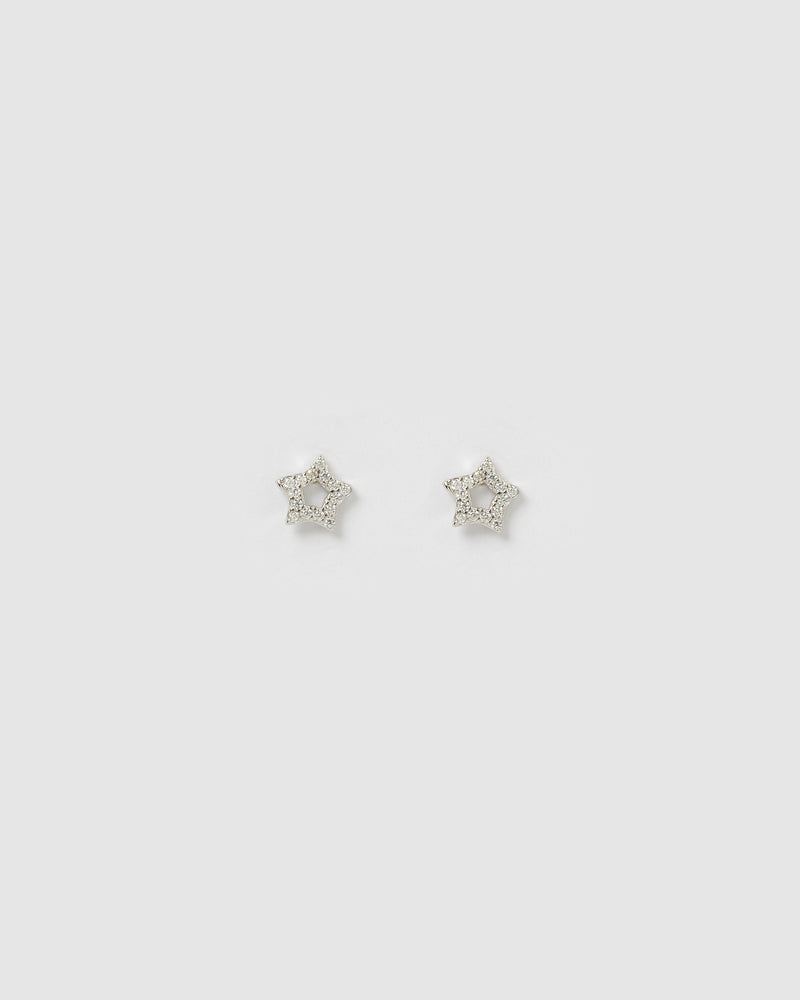 Izoa Roro Star Earrings Silver