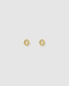Izoa Little Letter O Stud Earrings Gold