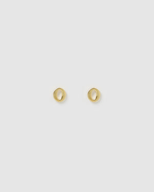 Izoa Little Letter O Stud Earrings Gold