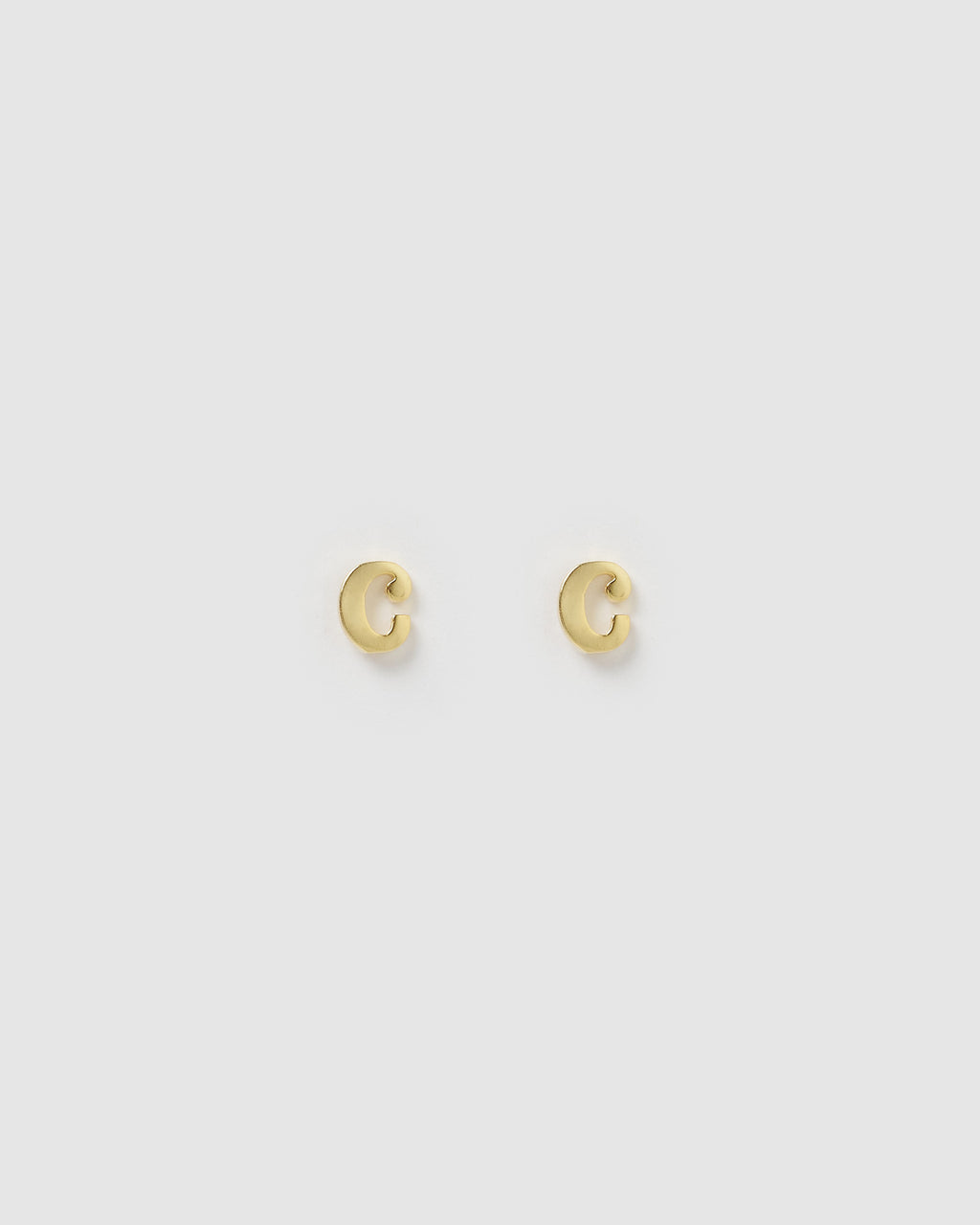 Izoa Little Letter C Stud Earrings Gold