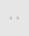 Izoa Little Letter B Stud Earrings Gold