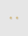 Izoa Little Letter E Stud Earrings Gold