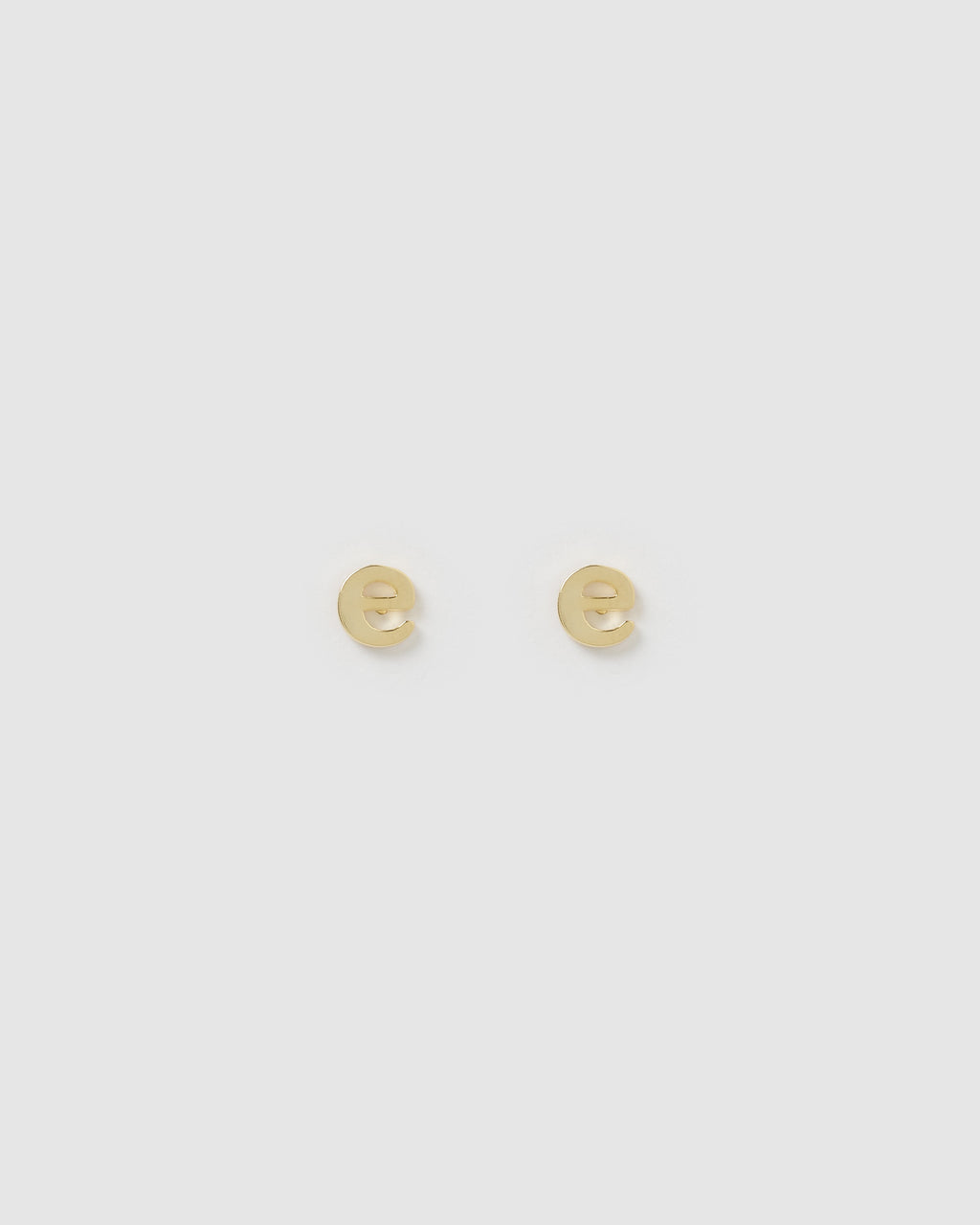 Izoa Little Letter E Stud Earrings Gold