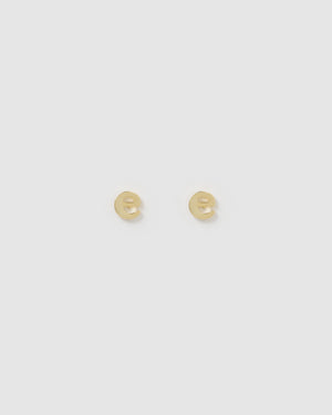 Izoa Little Letter E Stud Earrings Gold