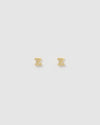 Izoa Little Letter Z Stud Earrings Gold