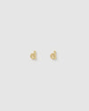 Izoa Little Letter D Stud Earrings Gold