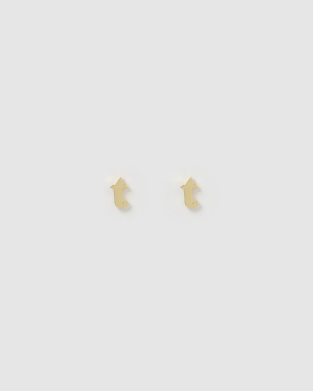 Izoa Little Letter T Stud Earrings Gold