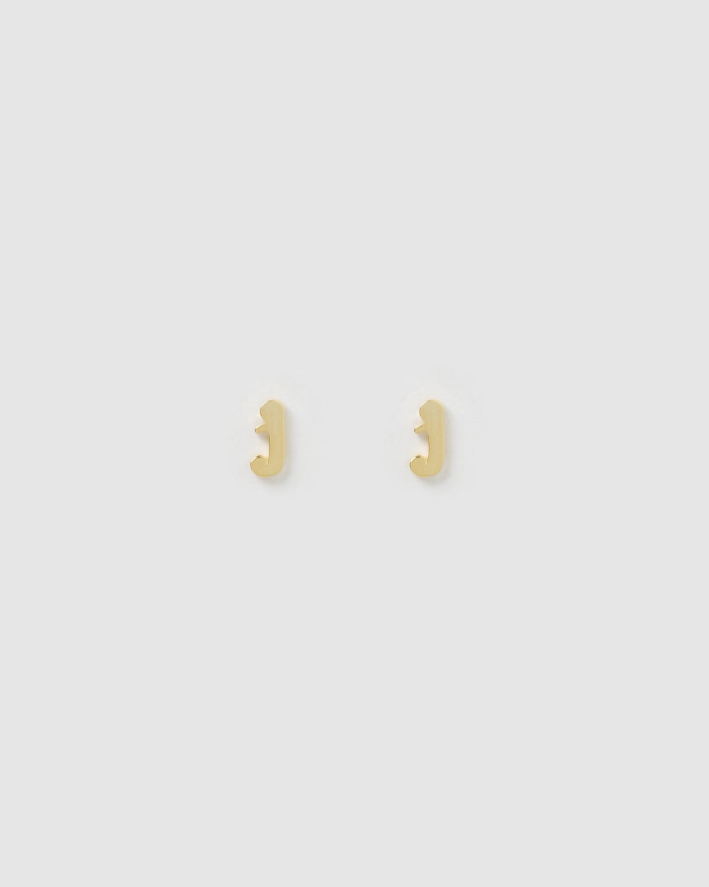 Izoa Little Letter J Stud Earrings Gold