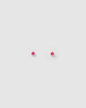 Izoa Dee Fuchsia Cubic Zirconia Small Stud Earrings