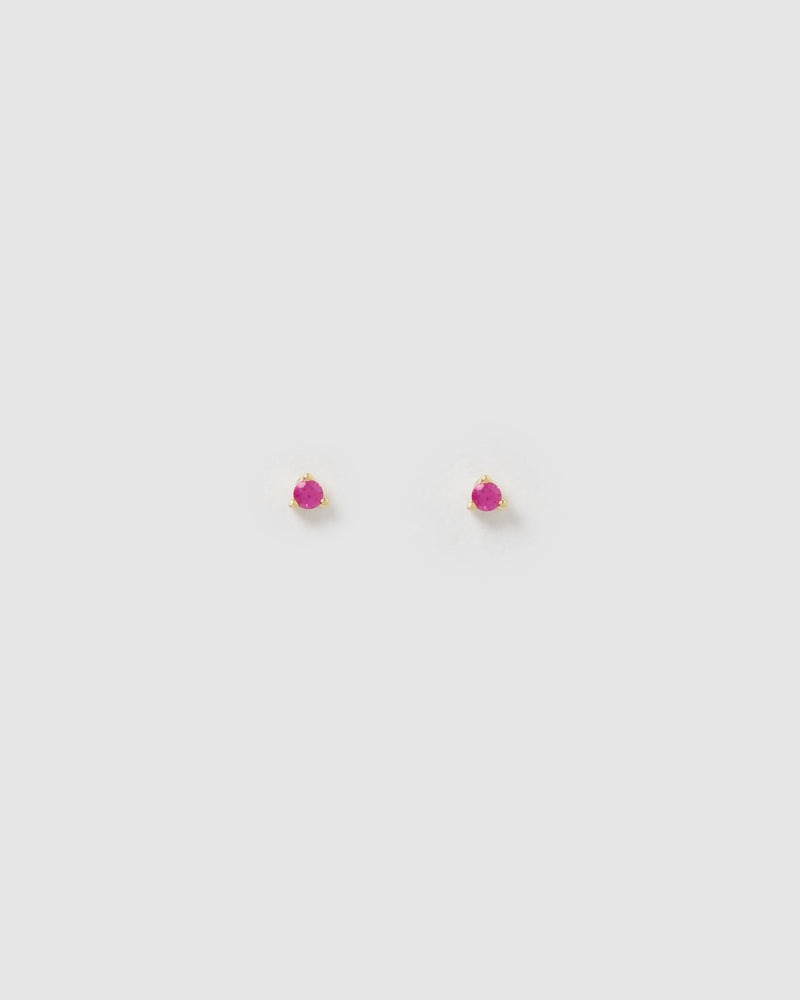 Izoa Dee Fuchsia Cubic Zirconia Small Stud Earrings