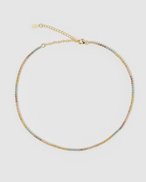 Izoa Renee Tennis Choker Gold Multi