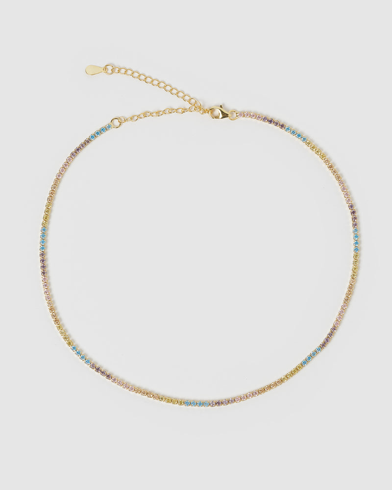 Izoa Renee Tennis Choker Gold Multi
