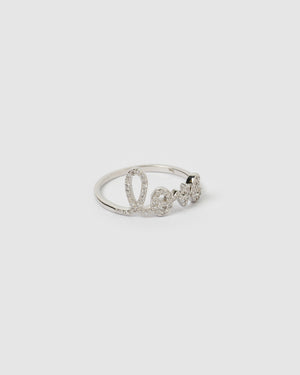 Izoa LOVE Crystal Ring Silver