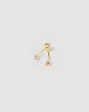 Izoa Dee Baby Pink Cubic Zirconia Small Stud Earrings
