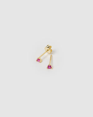 Izoa Dee Fuchsia Cubic Zirconia Small Stud Earrings