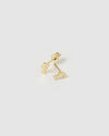 Izoa Little Letter F Stud Earrings Gold