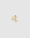 Izoa Little Letter B Stud Earrings Gold