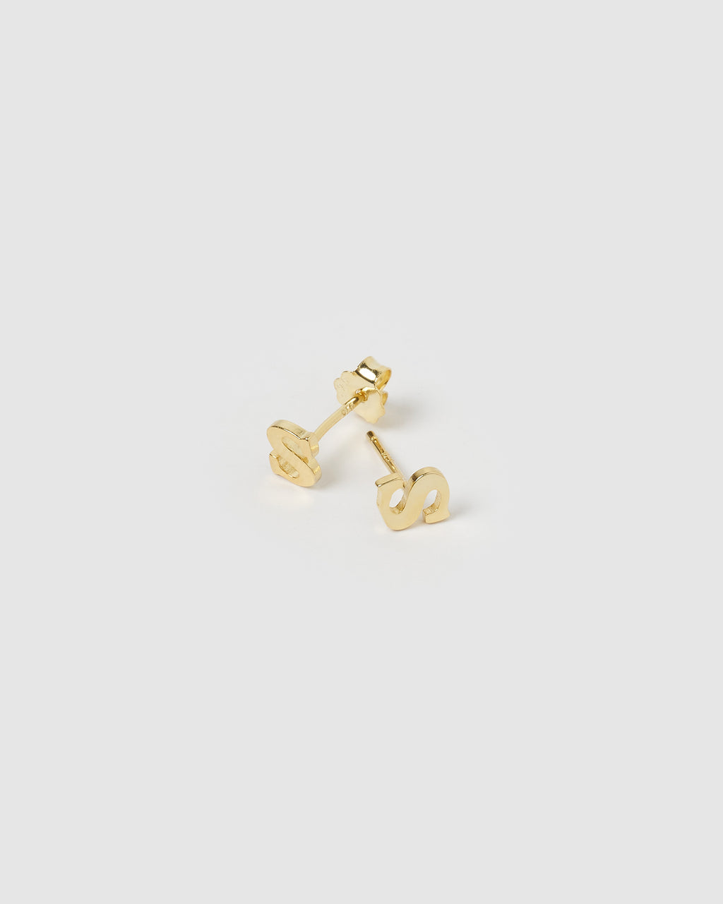 Izoa Little Letter S Stud Earrings Gold