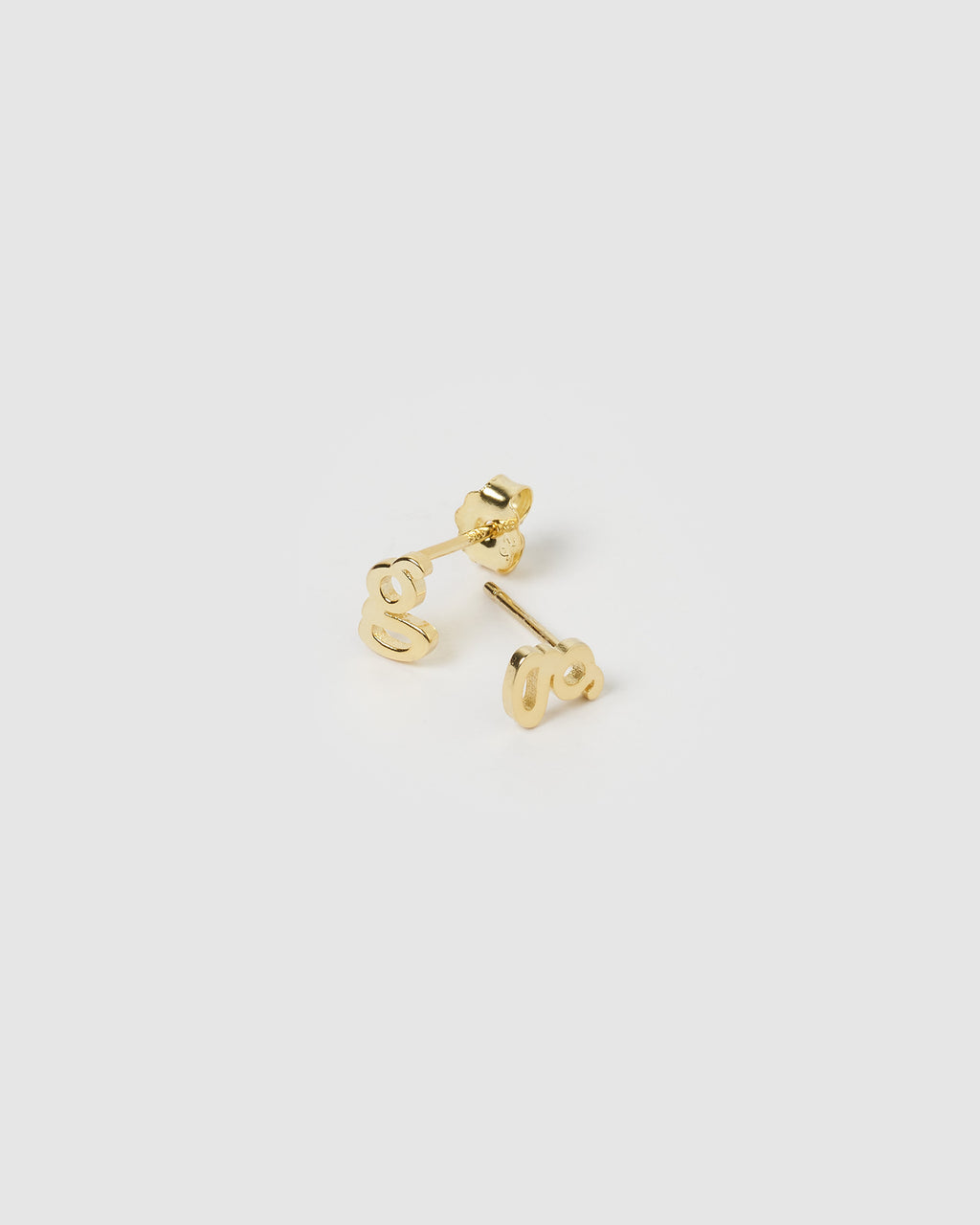 Izoa Little Letter G Stud Earrings Gold