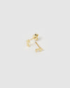 Izoa Little Letter T Stud Earrings Gold