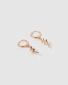 Izoa Stormi Huggie Earrings Rose Gold