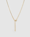Izoa Crystal Letter D Necklace Gold