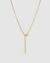 Izoa Crystal Letter T Necklace Gold