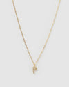 Izoa Crystal Letter P Necklace Gold