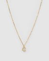 Izoa Crystal Letter G Necklace Gold