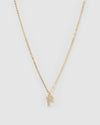 Izoa Crystal Letter F Necklace Gold