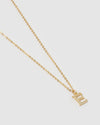 Izoa Crystal Letter E Necklace Gold