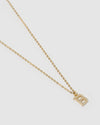 Izoa Crystal Letter B Necklace Gold