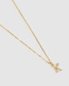 Izoa Crystal Letter K Necklace Gold