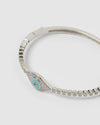 Izoa King Blue Eye Embellished Cuff Silver