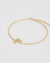 Izoa Crystal Letter P Bracelet Gold