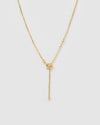 Izoa Pearl Letter I Necklace Gold