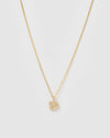 Izoa Pearl Letter D Necklace Gold