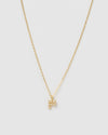 Izoa Pearl Letter F Necklace Gold