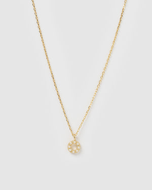 Izoa Pearl Letter O Necklace Gold