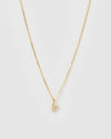Izoa Pearl Letter V Necklace Gold