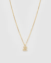 Izoa Pearl Letter Z Necklace Gold